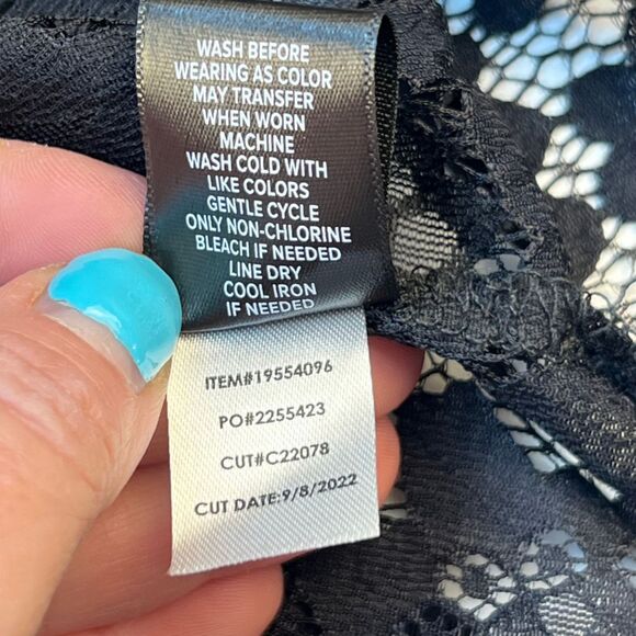 Torrid Blouse 3X Black Madison Sheer Lace Button Up Glamorous Emo Goth Chic Top - Picture 9 of 9